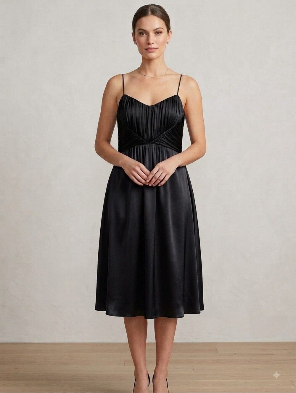 Elie Tahari Saks Fifth Avenue 100% Silk Micro Pleat Cocktail Dress Size Large